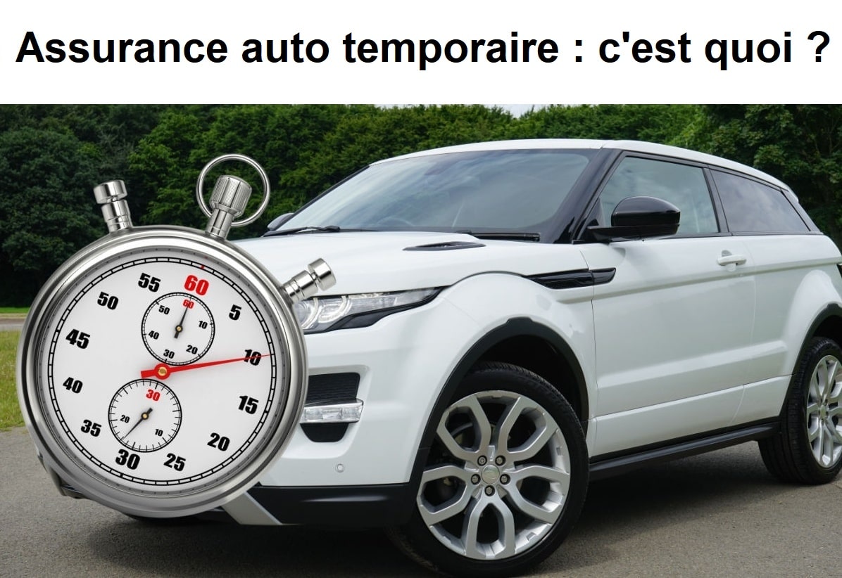 Voiture blanche et chronomètre pour expliquer comment ça marche une assurance auto temporaire