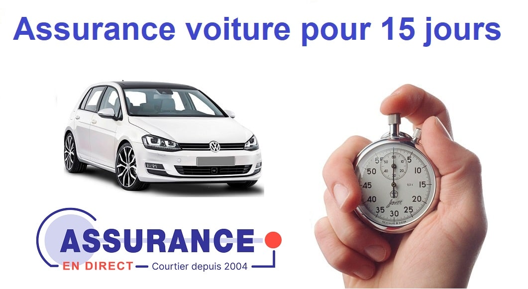 Voiture blanche et chronomètre, assurance voiture 15 jours
