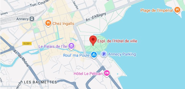 Carte Hôtel de ville Annecy