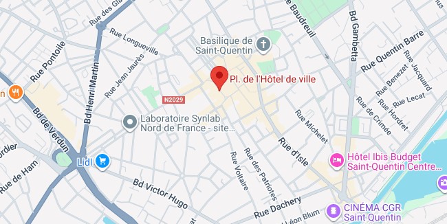 Place de l'Hôtel de ville 02100 Saint-Quentin